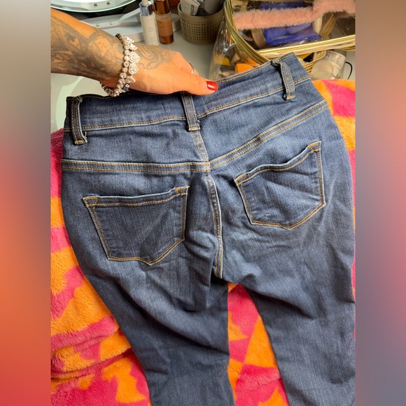 Fashion Nova Blue Distressed Skinny Jeans - Picture 5 of 7